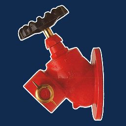Bib Nose Fire Hydrant Valve. Inlet: 2.5" PN16 Flange. Outlet: 2.5" Instantaneous Female - Painted Red
