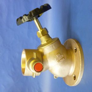 Horizontal Fire Hydrant Valve. Inlet 2.5" PN16 Flange. Outlet: 2.5" Instantaneous Female